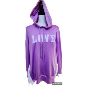 LOVE Pink Snap Side Hoodie Size Small No Boundaries